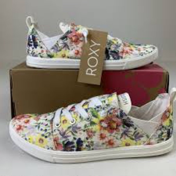 Roxy Shoes - NWT Roxy Libbie Floral Slip On Canvas Girly Boho Casual Sneakers